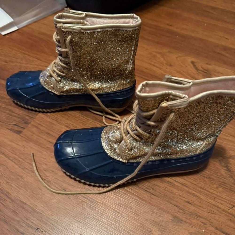 Gold glitter‎ rain boots